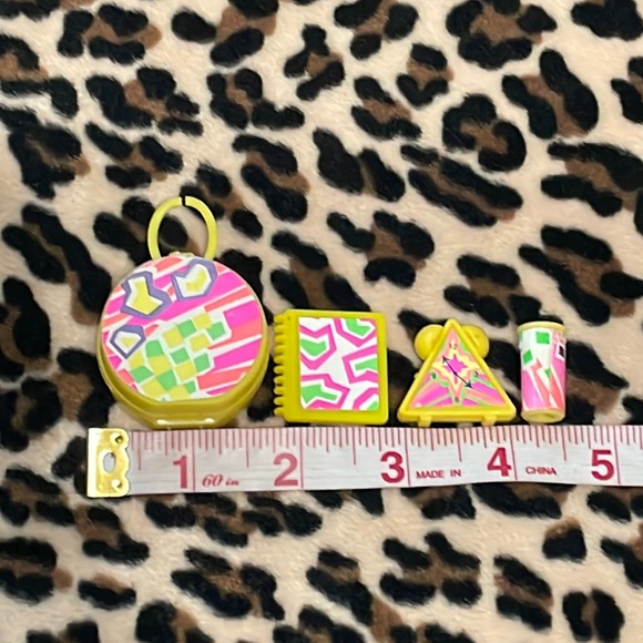 BARBIE Doll 💕 Accessories Lot Vintage 90s Neon Yellow Purse Mini 1990's Toys - Picture 9 of 17